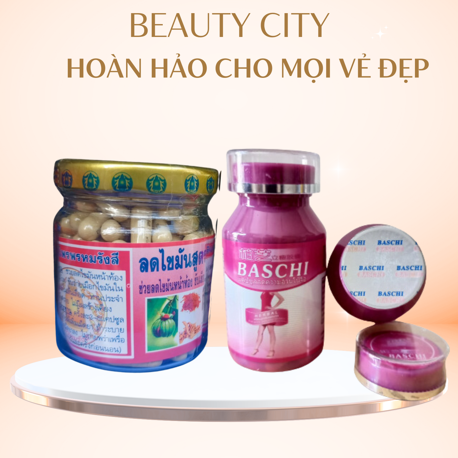 Bộ đôi giảm cân siêu mạnh đông y 150v + baschi 40v
