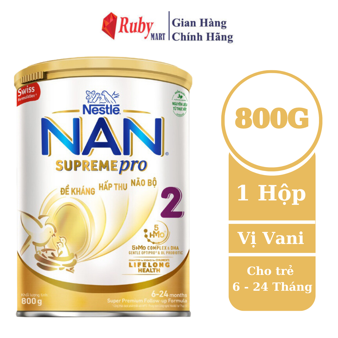 Nestlé NAN Supreme Pro 2 cans 800g milk powder with 5hmo & gentle Optipro imported from Germany