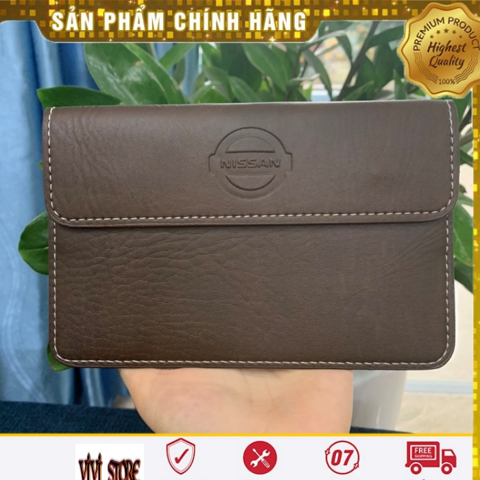 Ví Da Đựng Giấy Tờ Đăng Kiểm Xe Logo NISSAN