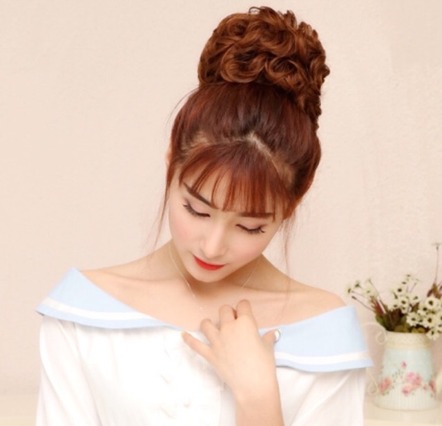 Tóc Giả Búi  - Tóc Giả Búi Cột Xoăn