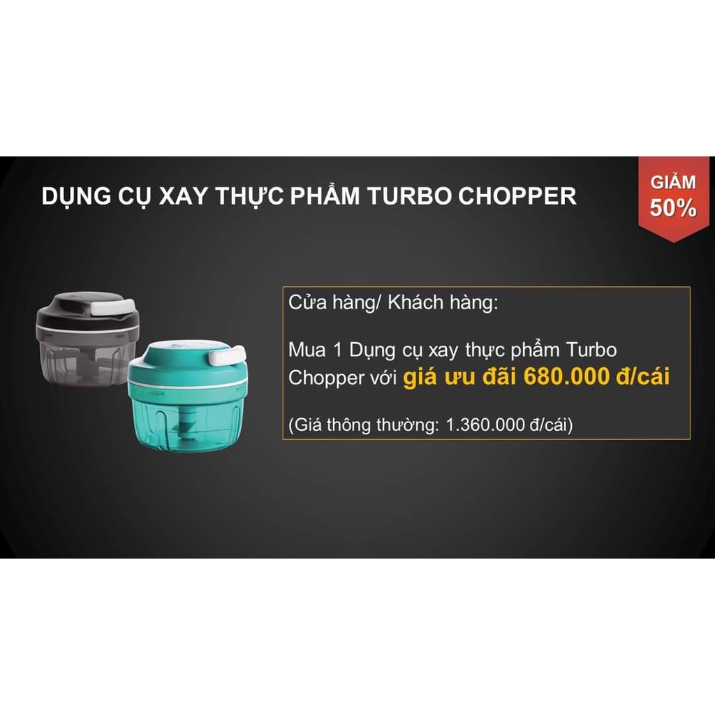 Dụng cụ xay tay thực phẩm Turbo Chopper tupperware