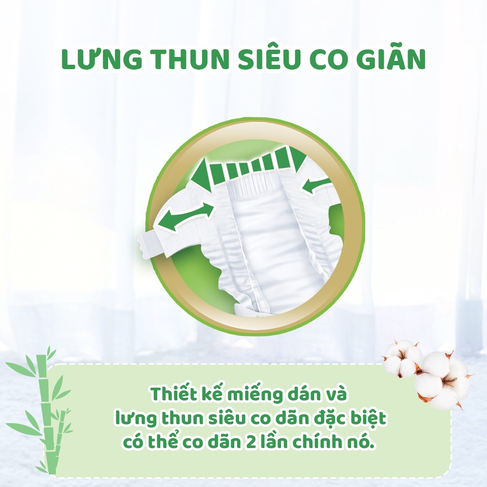 (TẶNG 6 MIẾNG) Tã/bỉm Dán Molfix Thiên Nhiên Jumbo M (6kg - 11kg) - Gói 46+6 Miếng.