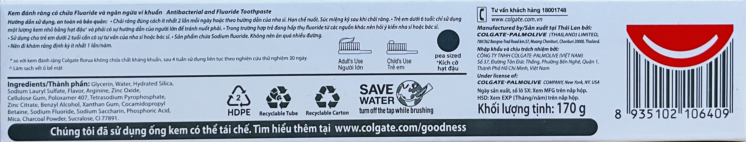 Kem đánh răng COLGATE TOTAL 170G - BACH HOA HV