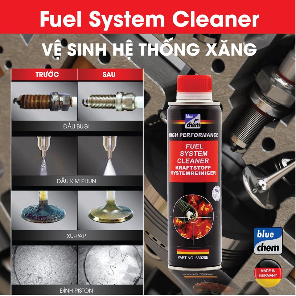 Fuel system cleaner 250ml Bluechem vệ sinh hệ thống nhiên liệu xăng cho ô