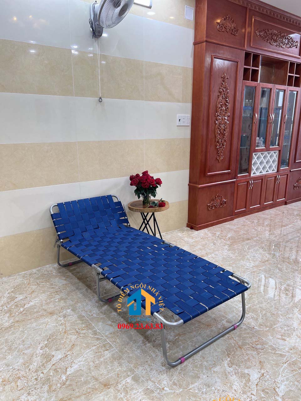 Giường  xếp vải dù khung sắt cỡ lớn ĐẠI THÀNH
