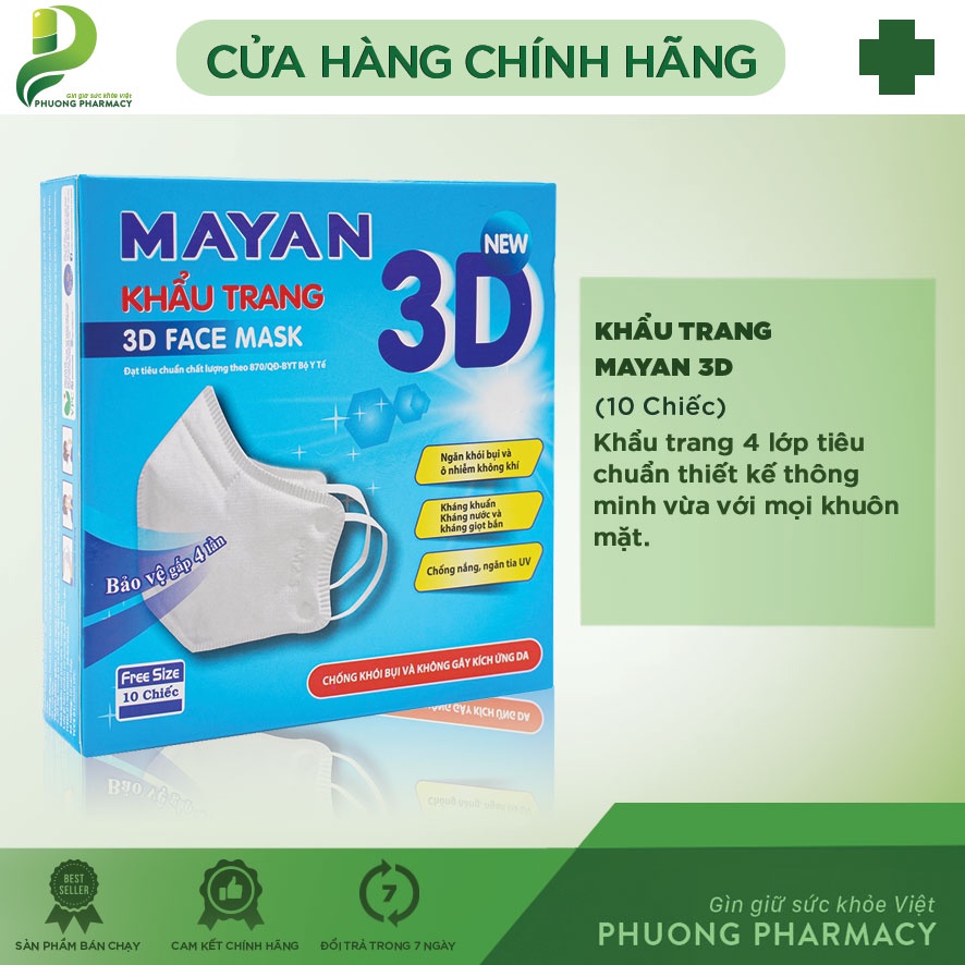 Khẩu trang Mayan 3D chống bụi mịn