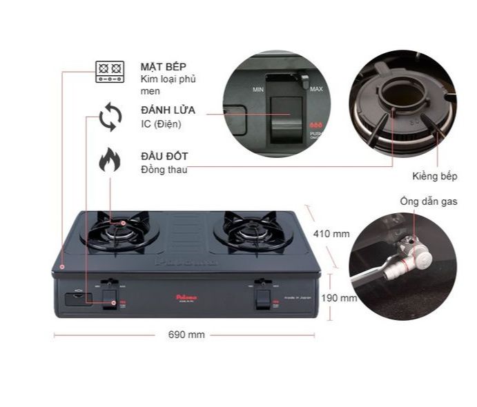 [HÀNG CHÍNH HÃNG JAPAN]Bếp gas để bàn Paloma PA -7PEJ