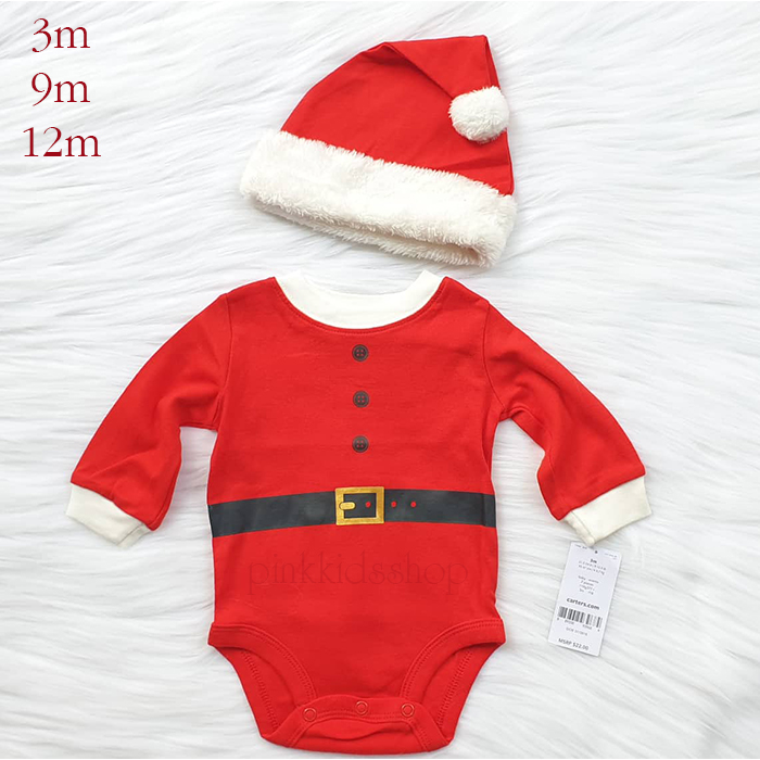 Set bodysuit trang phục Noel cho bé carters Nhập Mỹ CA119G377 (Đỏ)
