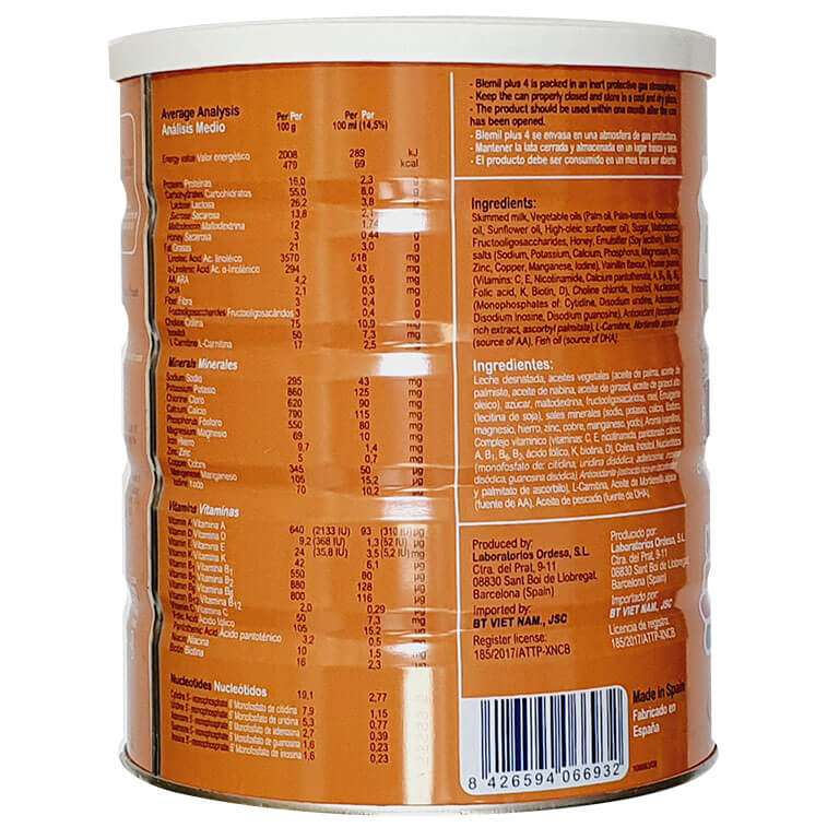 Sữa Blemil Plus 4 800g (trẻ từ 3 tuổi trở lên)