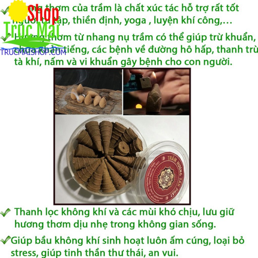 Nụ Trầm Hương 🗼 nguyên chất cao cấp🗼 (Combo nụ trầm hương + lư xông trầm )