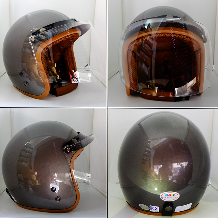NÓN BẢO HIỂM 3/4 ĐẦU KÈM KÍNH FULLFACE SƠN BÓNG LÓT NÂU CAO CẤP14 CÁ TÍNH ĐẠT CHUẨN CR