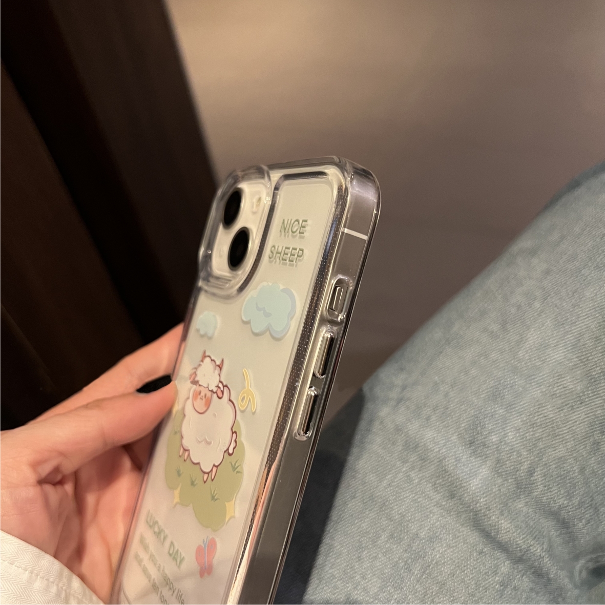 Ốp Lưng Silicon Trong Suốt Space Bảo Vệ Camera Nice Sheep