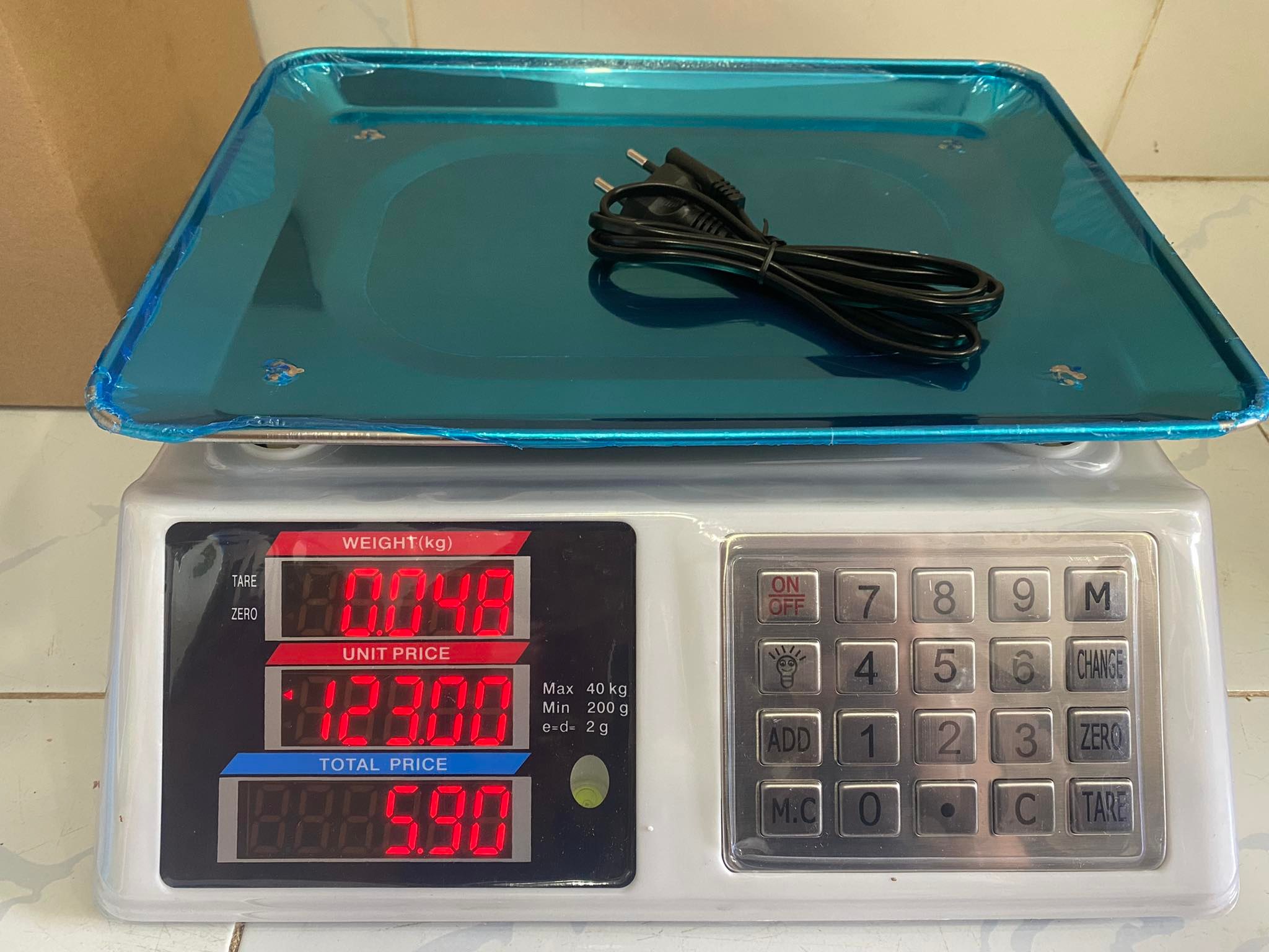 Cân điện tử tính tiền 40kg, cân điện tử tính tiền giá rẻ, can dien tư, cân chính xác, màn hình lcd, tính tiền chuẩn, nhanh, tiện lợi