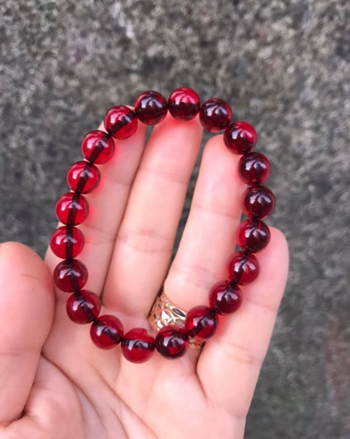 [HCM]VÒNG TAY HỔ PHÁCH ĐỎ SIZE HẠT 10LY