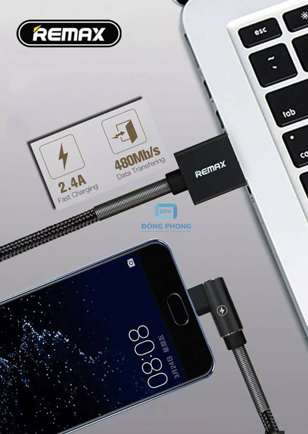 Cáp Sạc Nhanh Remax RC-152 Chính Hãng ( Lightning – Micro USB – Type C )
