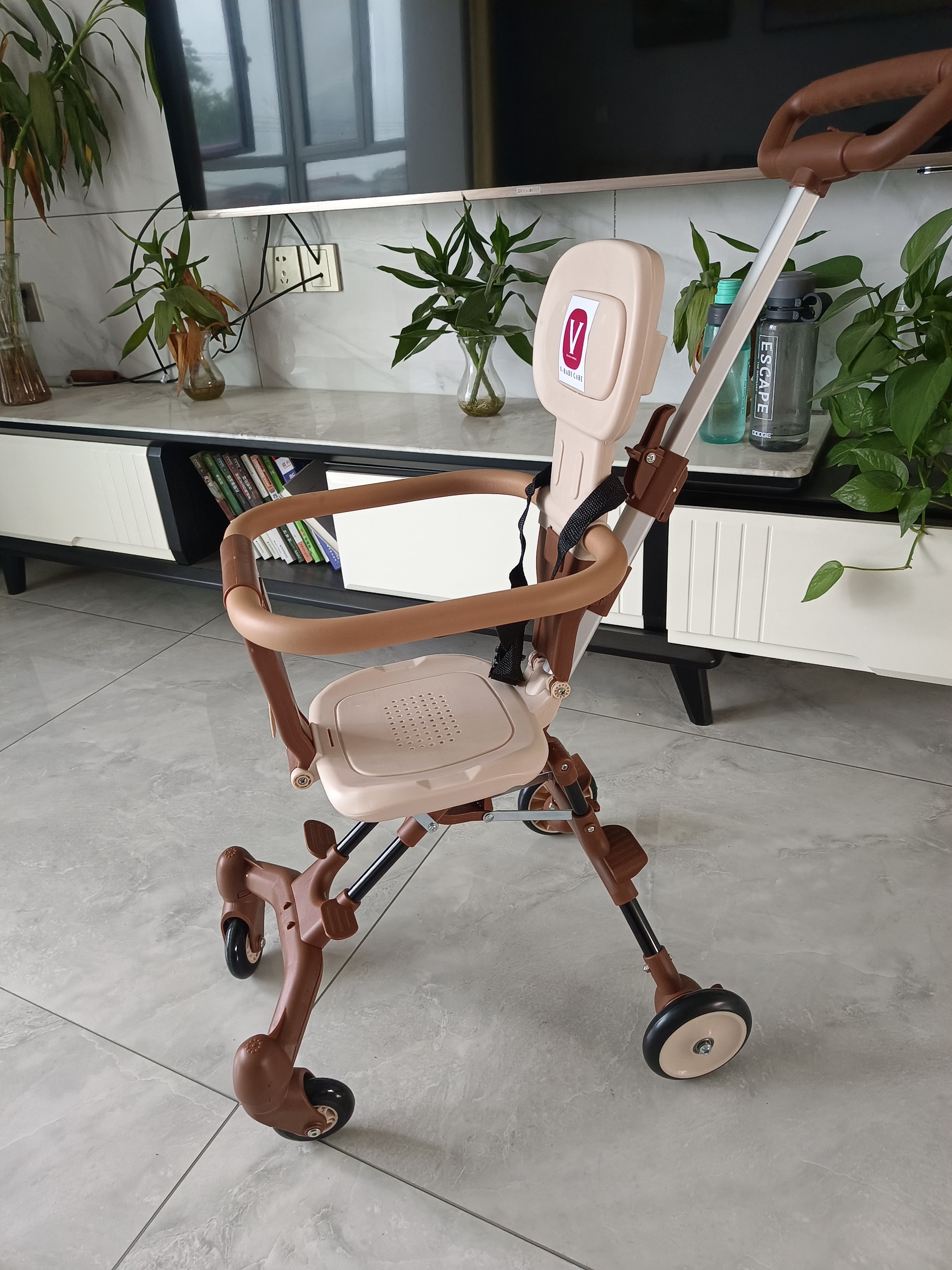 Xe đẩy cho bé, Xe đẩy gấp gọn em bé đi du lịch siêu gọn nhẹ VBABY Q1
