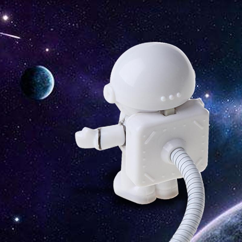 USB Astronaut Powered Mini LED White Night Light Lamp Bulb for Laptop PC Reading