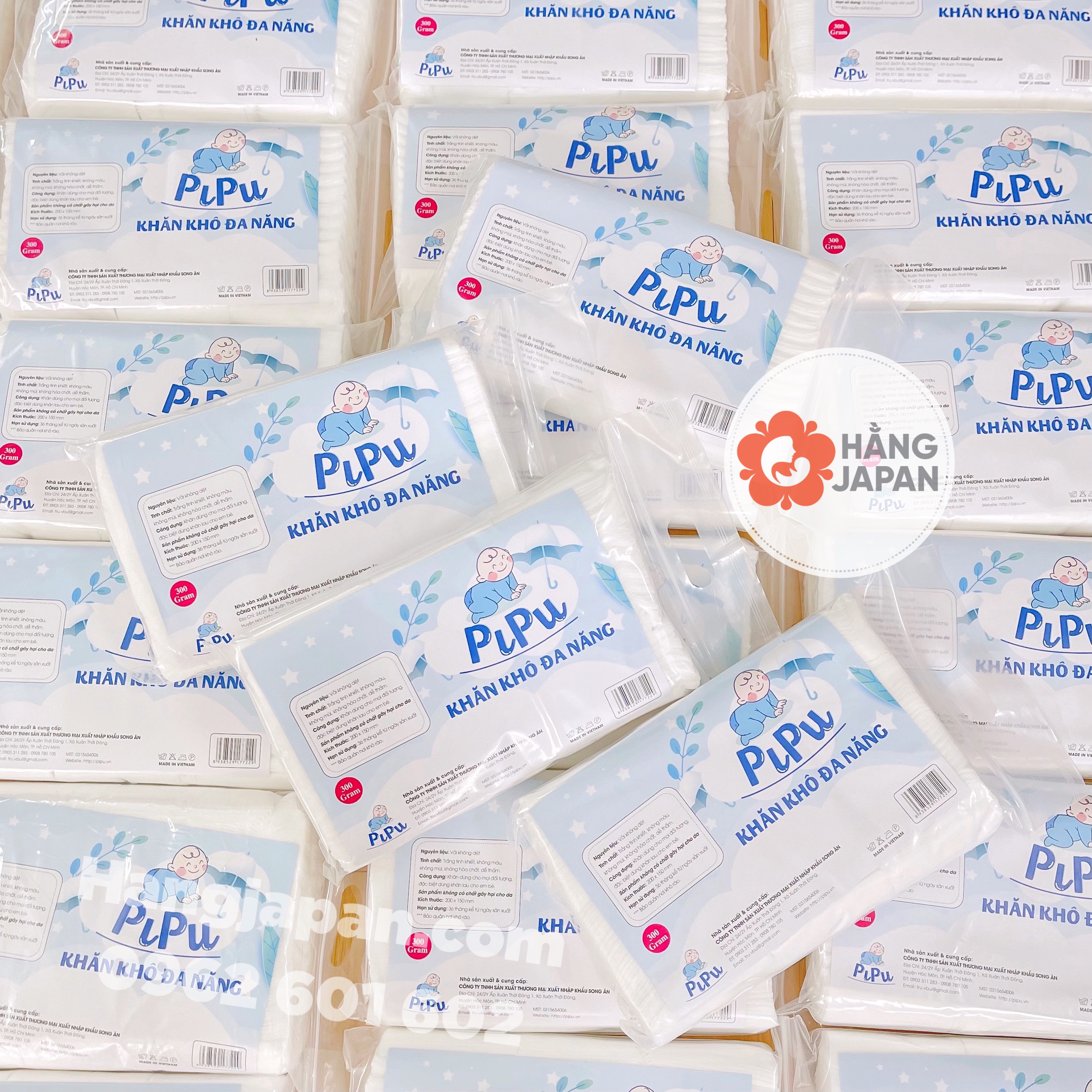 Khăn  khô đa năng cho bé Pipu 300g cho bé