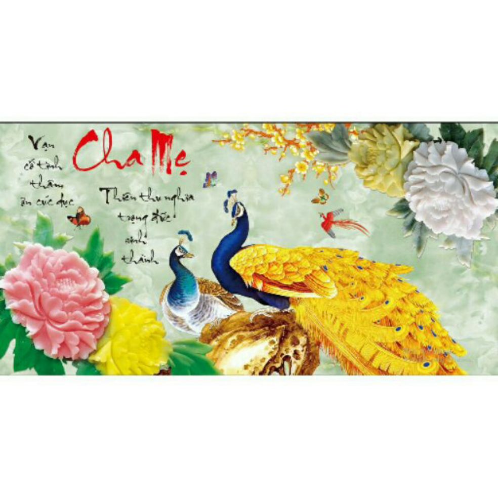 89*45 tranh đính đá cha mẹ 77578 chưa đính