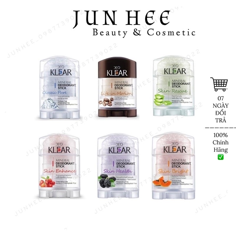 [ JUNHEE AUTH ] Lăn khử mùi đá khoáng Deo KLEAR Thái Lan Chính hãng