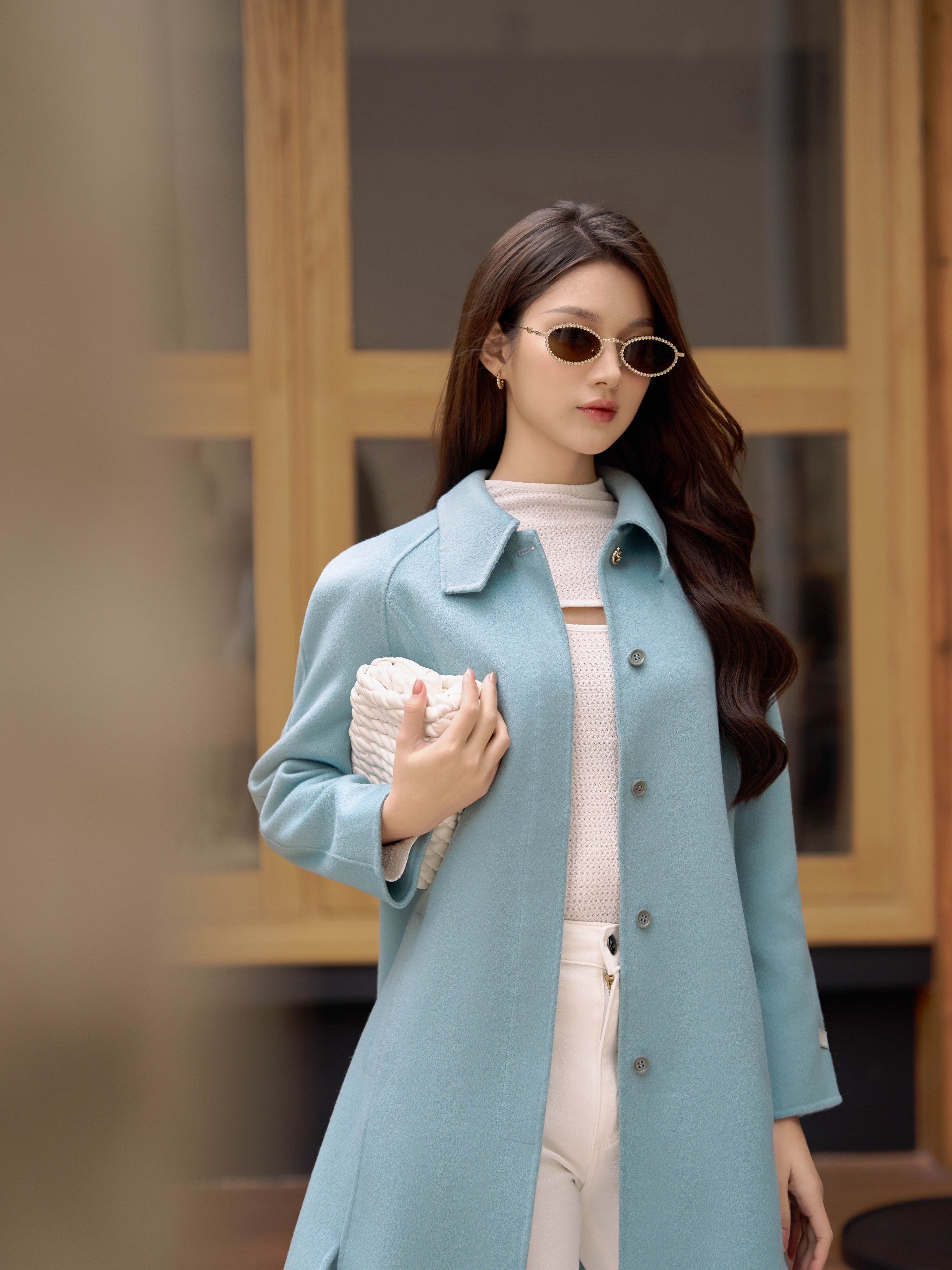 D.CHIC Áo khoác dạ Handmade cổ bẻ dáng rộng MS: 980289