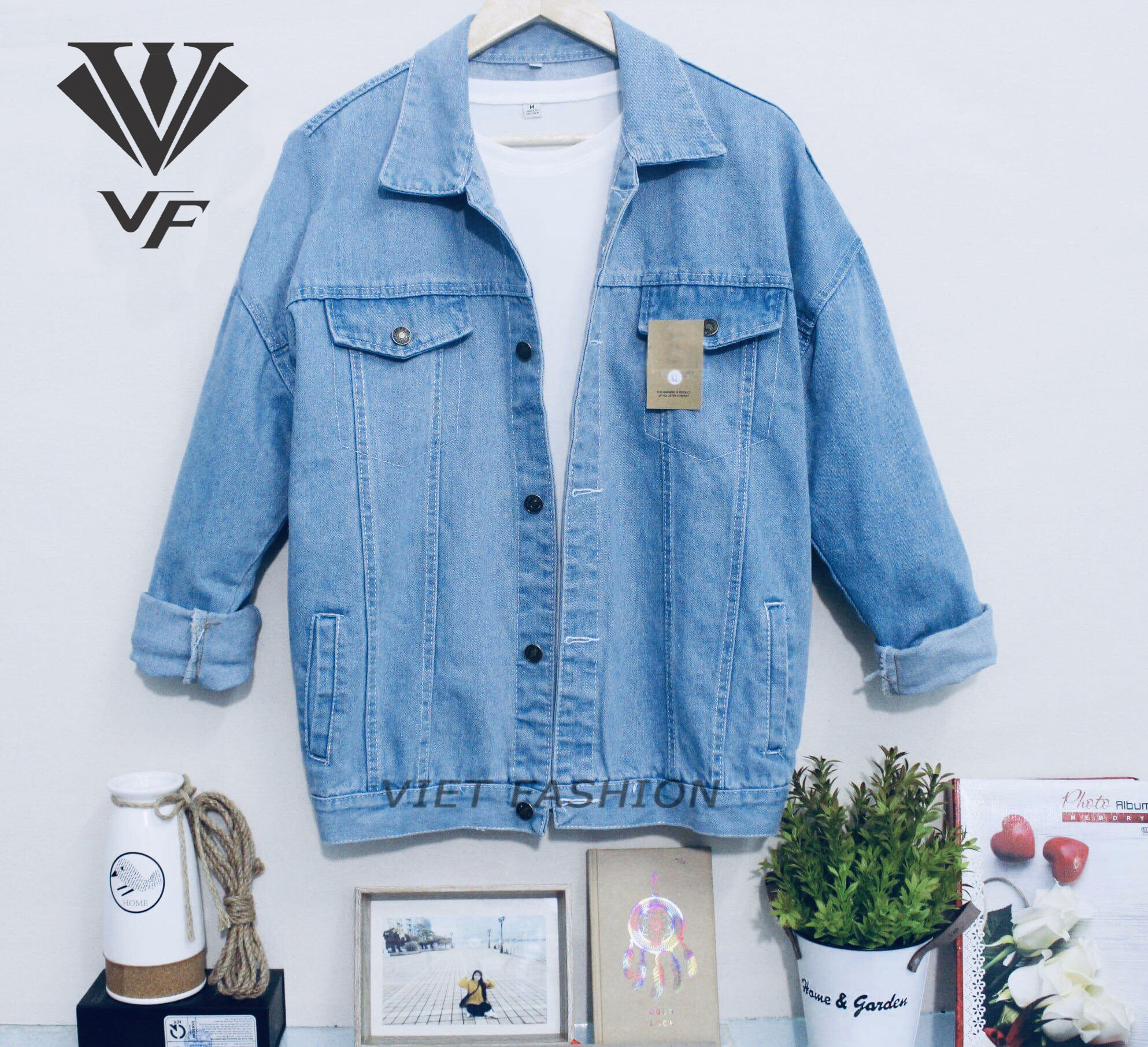 [HCM]ÁO KHOÁC JEAN XANH TRƠN NAM CAO CẤP THỜI TRANG VẢI DENIM ĐẸP ĐÔNG PHƯƠNG FASHION V3 + ÁO THUN TRƠN (MUA RIÊNG)