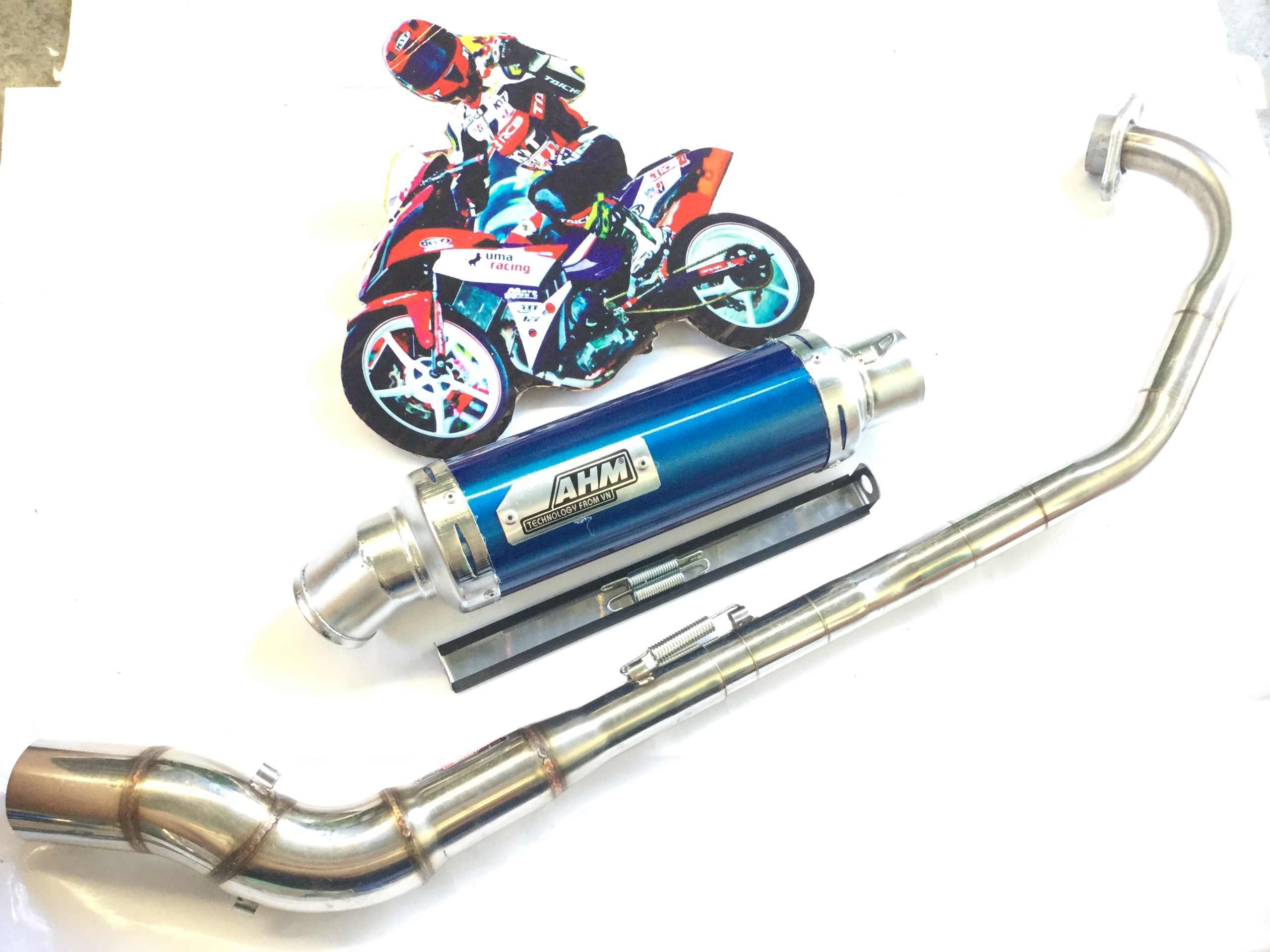 Pô ahm đen - Cổ 2 Khúc Cong Exciter 135