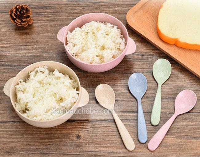 Bộ Bát Ăn Dặm Cho Bé, Bộ Bát Thìa Ăn Lúa Mạch ( KHÔNG HỘP )