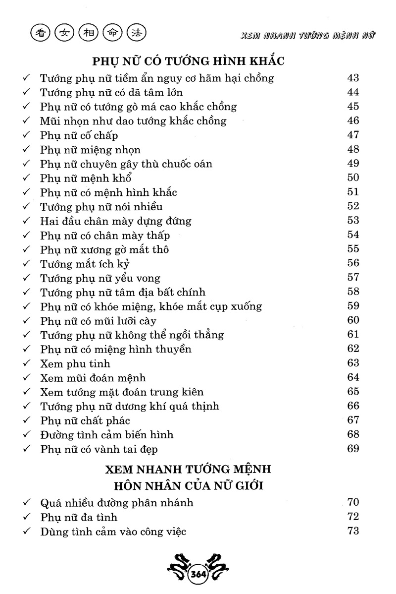 Xem Nhanh Tướng Mệnh Nữ