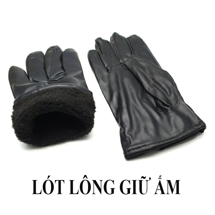 Găng tay nam da cừu lót lông