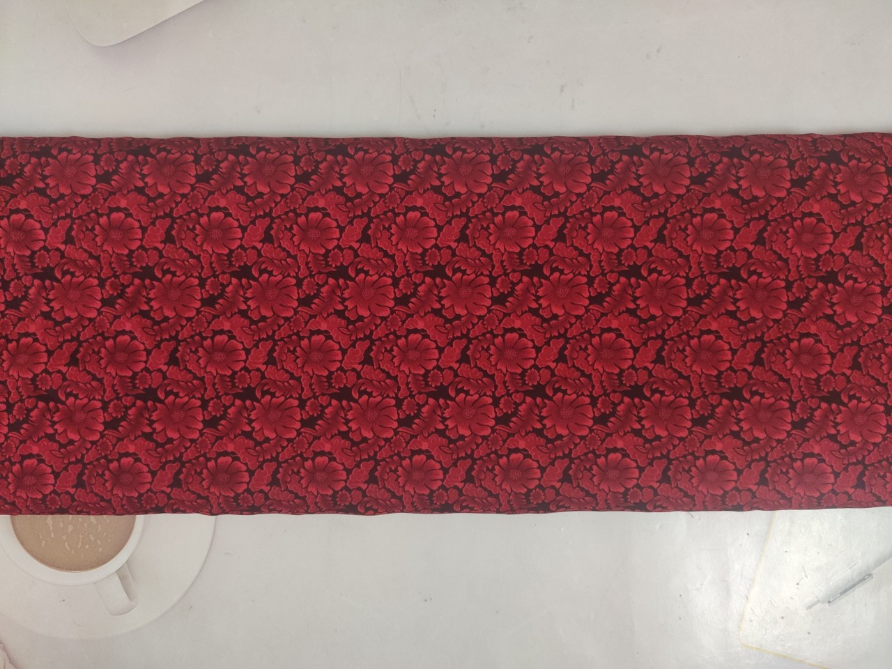 2m vải lụa lạnh, in hoa văn cỡ vừa giả gấm - lụa Mango chính phẩm
