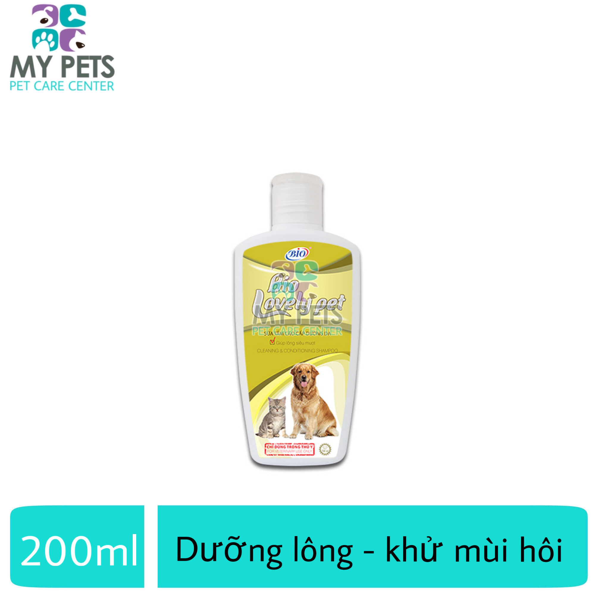 Sữa tắm dưỡng lông khử mùi hôi cho chó mèo - Bio Lovely pet 200ml