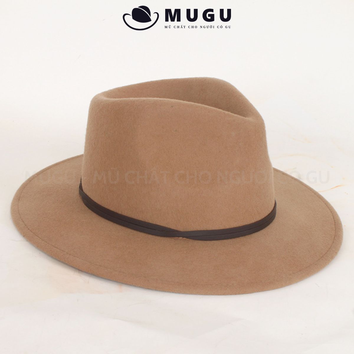 Mũ phớt nam trung niên fn20 - mũ fedora vành rộng cao cấp | mugu