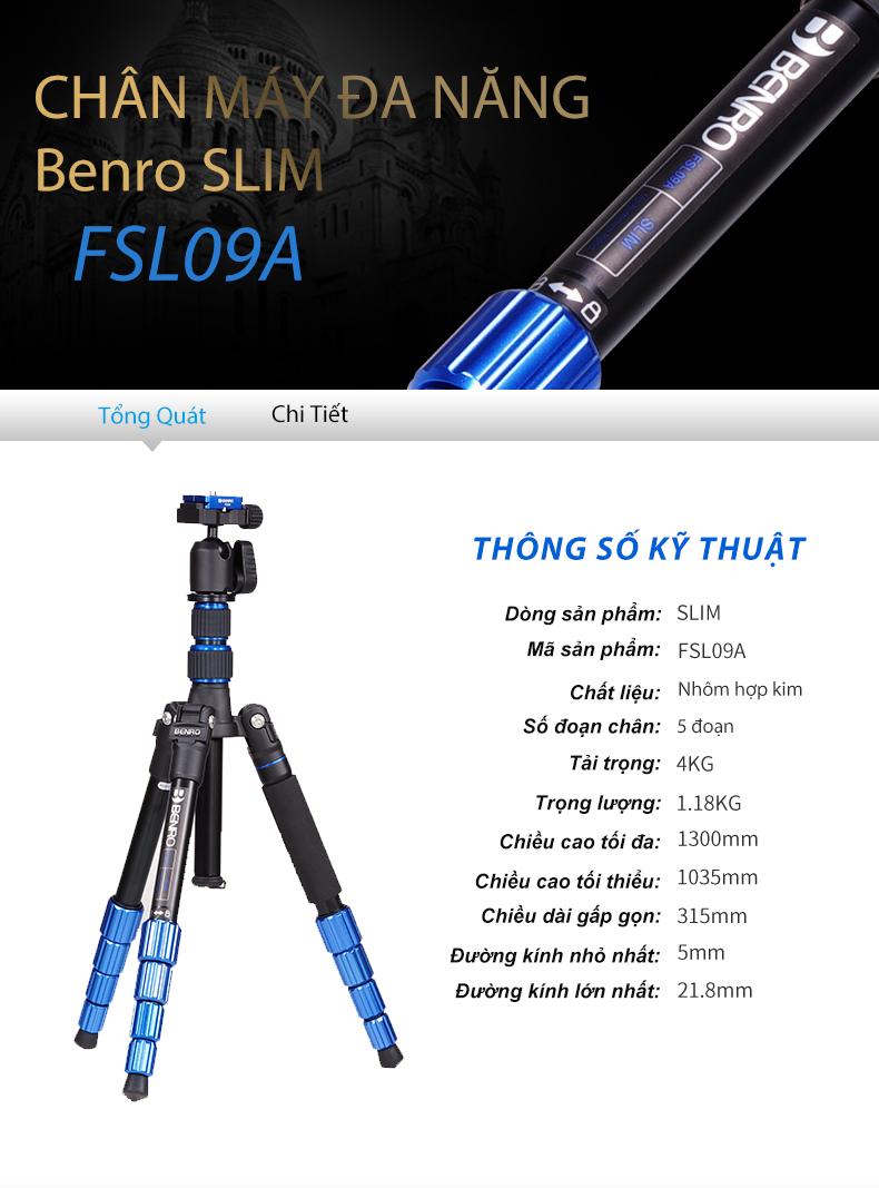 [HCM]Chân máy ảnh Tripod/ Monopod Benro FSL09AN00