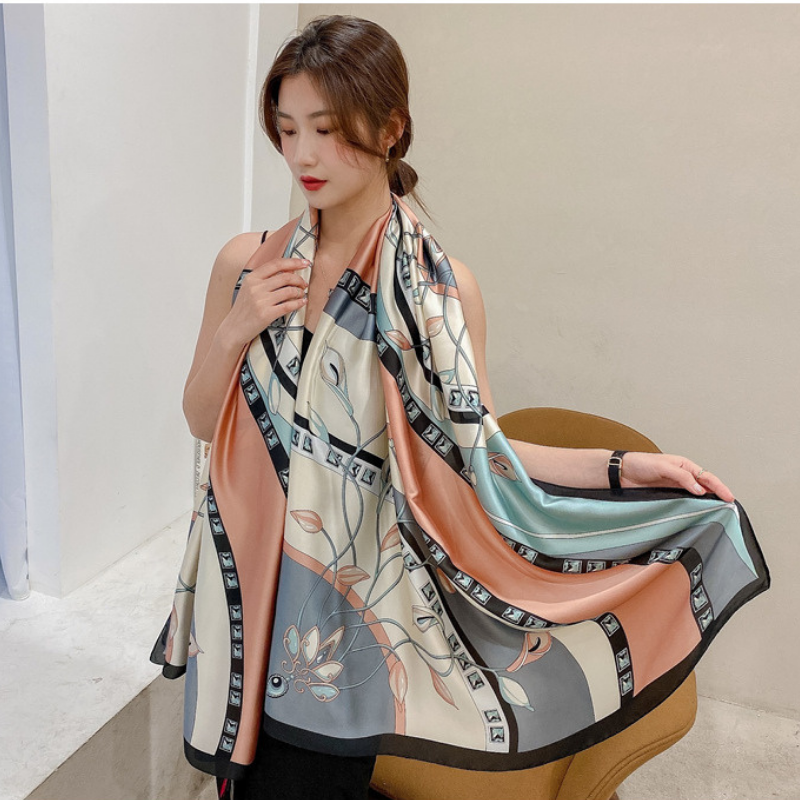 Khăn choàng lụa dài 90x180cm- khăn quàng cao cấp nữ công sở cao cấp
