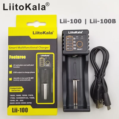 Bộ sạc pin đa năng Liitokala Lii-100 USB Lii-100B cho pin AA AAA 18650 26650 14500 1.2V 3.2V 3.6V 3.7V 3.85V
