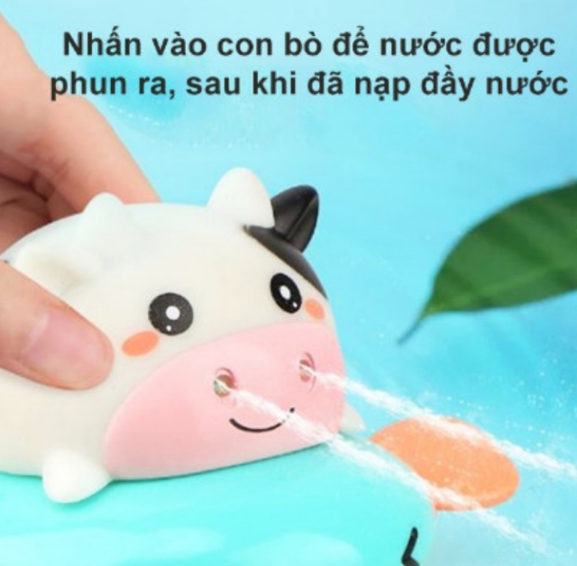 Đồ chơi NHÀ TẮM BÒ PHUN NƯỚC VẶN CÓN cho bé.