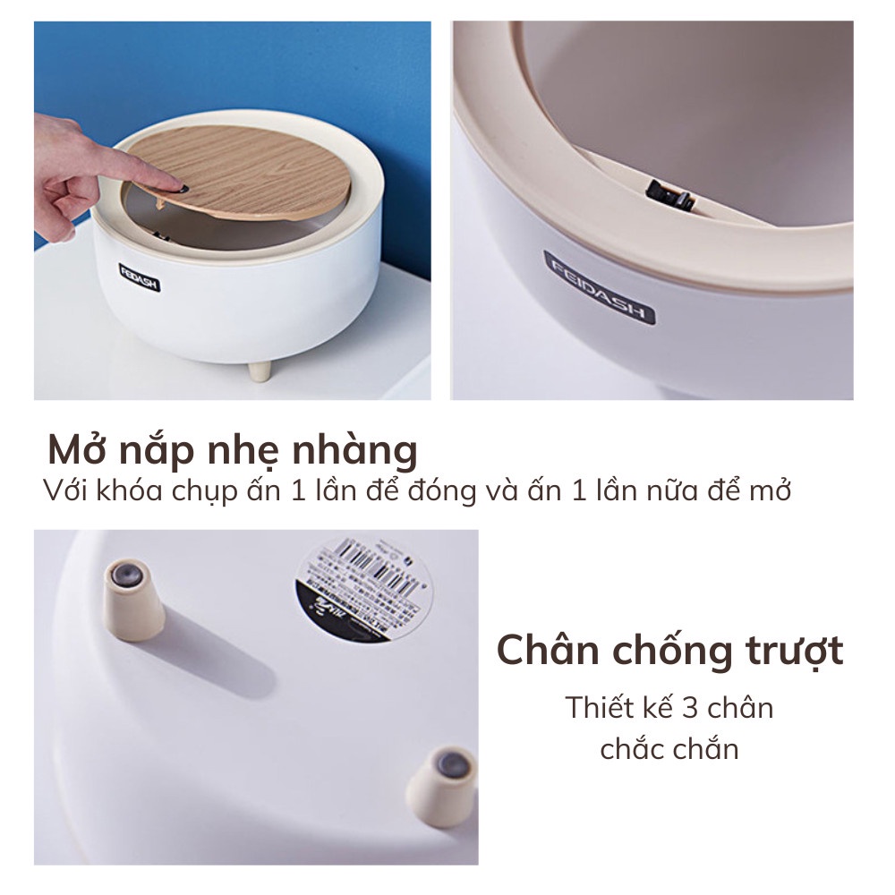 Thùng rác mini để bàn tiện lợi dung tích 2L