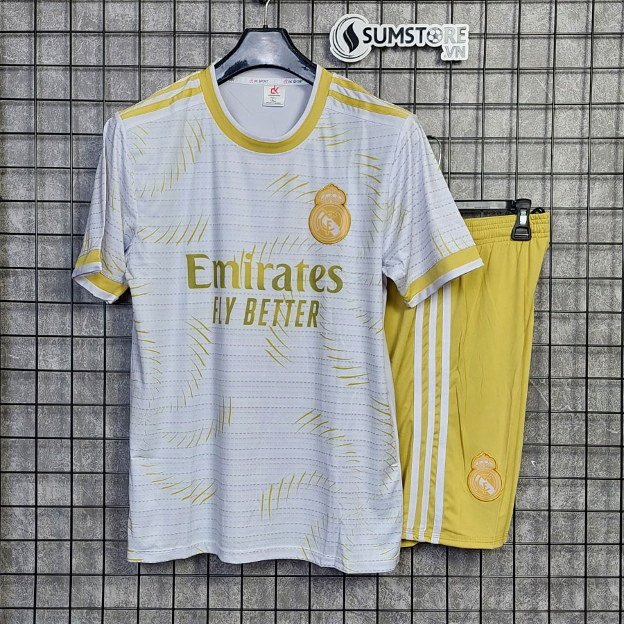 [HCM]Áo Đấu Bóng Đá CLB Real Madrid Trắng Đồng 2023 - Vải Thun Lạnh Cao Cấp
