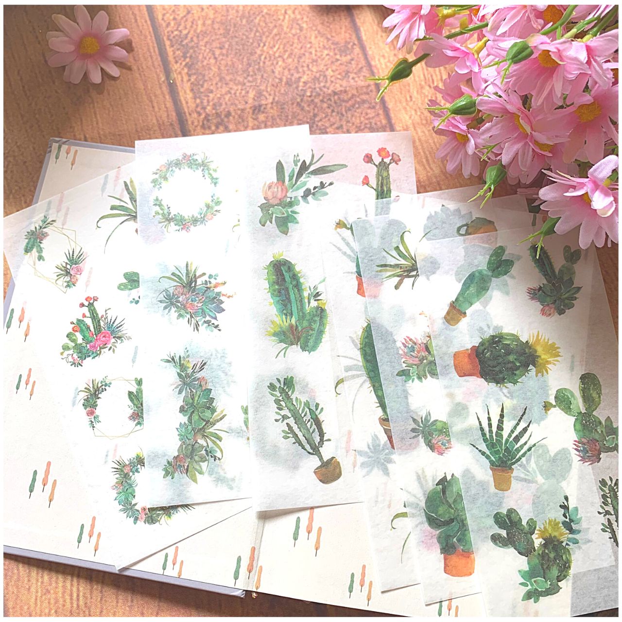 [HCM]Bộ 6 Tấm Sticker Cây Hoa Mini (8x16 cm )