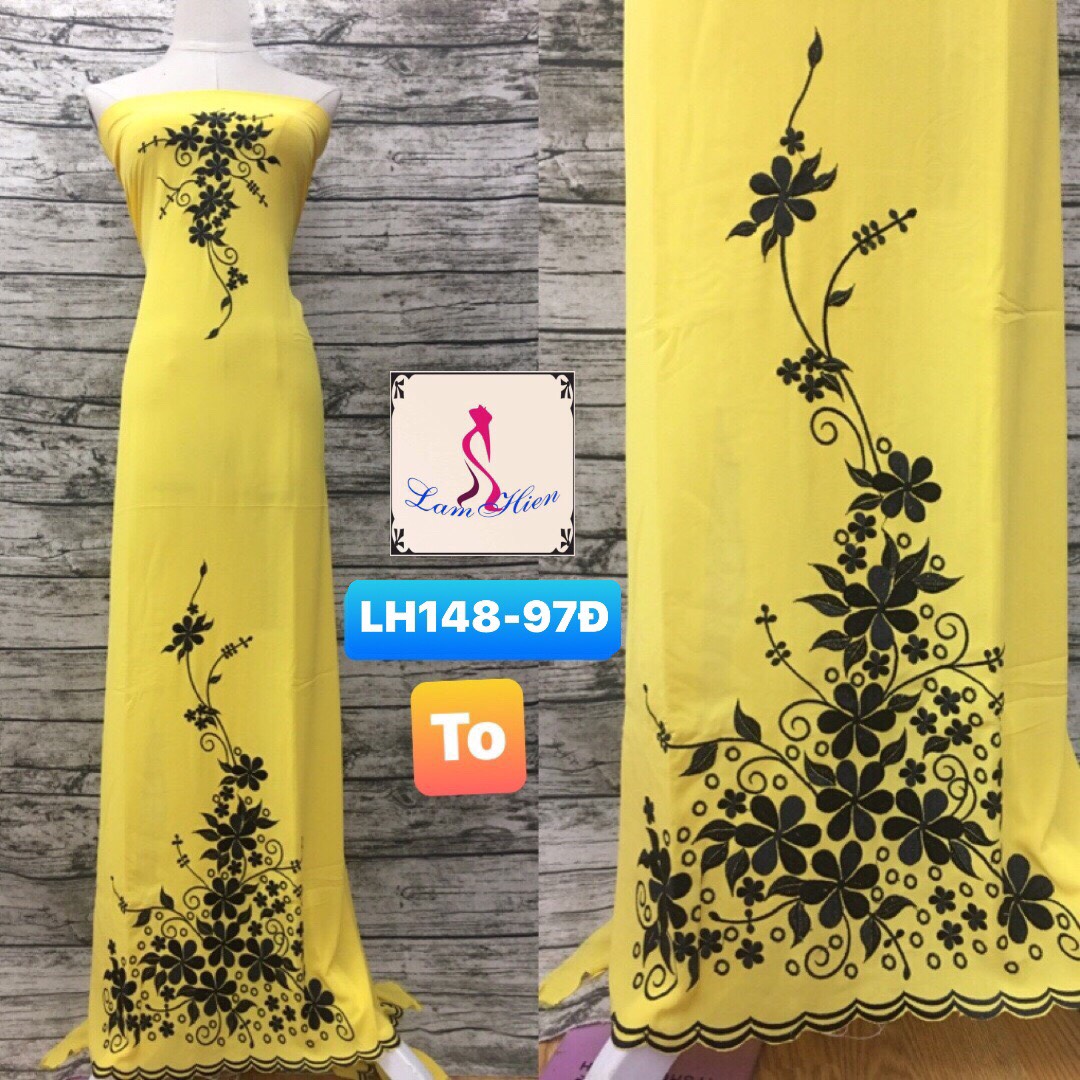 Vải may áo dài thêu rude tà LH148