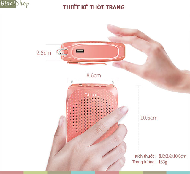 Máy trợ giảng không dây SHIDU SD-S615 (UHF) màu đen