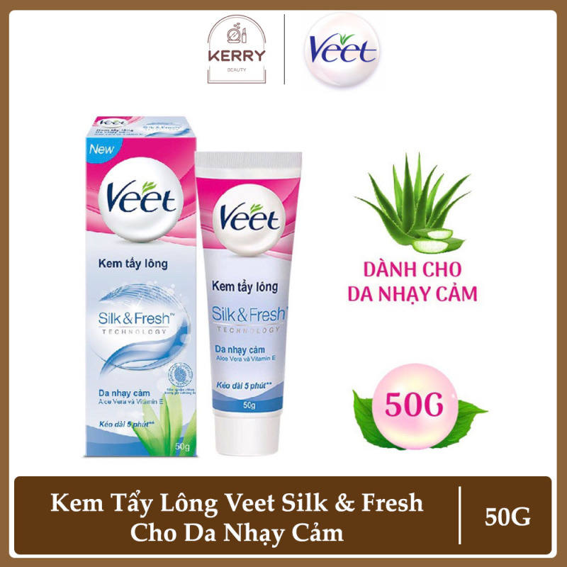 Kem Tẩy Lông Veet Silk & Fresh Dành Cho Da Nhạy Cảm 50G nhập khẩu