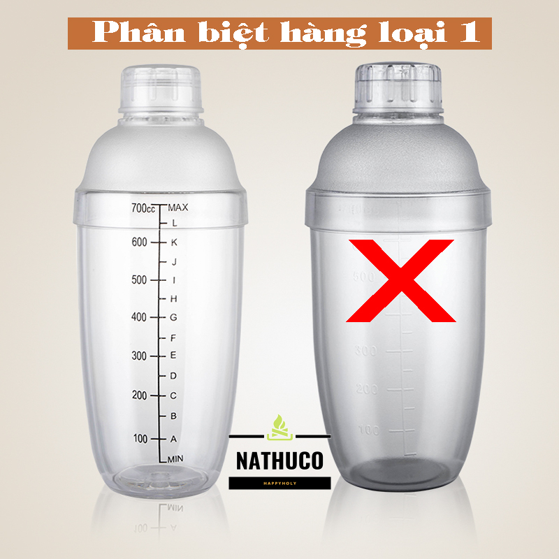 Bình lắc Shaker nhựa, dụng cụ pha chế lắc đồ uống
