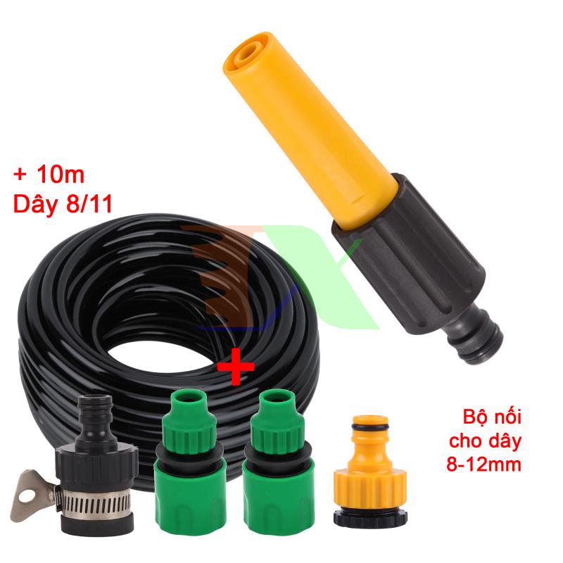 Set faucet spray watering plants, car wash voi-n16 + accessories + 10m wire 8/11, plastic faucet spray straight multi-purpose multi-mode