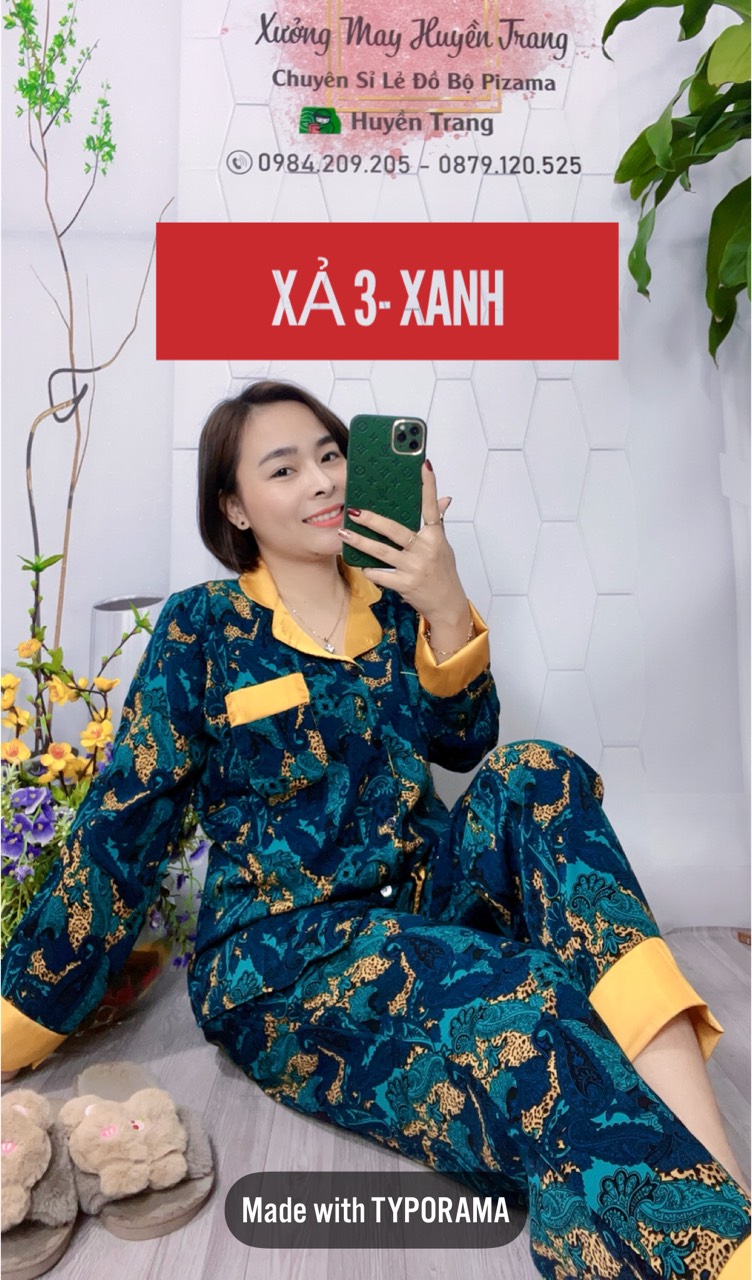Bộ Pijama Dài Tay Chất Liệu Lụa Mango Cao Cấp