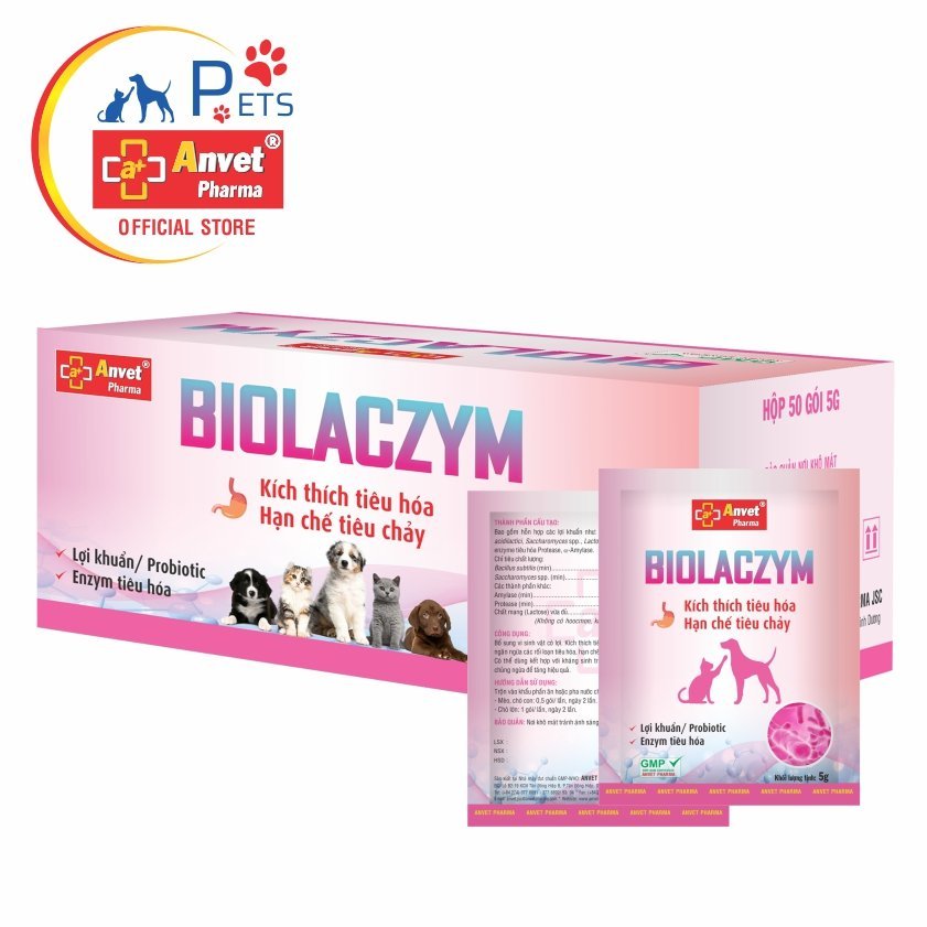 BIOLACZYM Gói 5gr- Men tiêu hóa chó mèo.