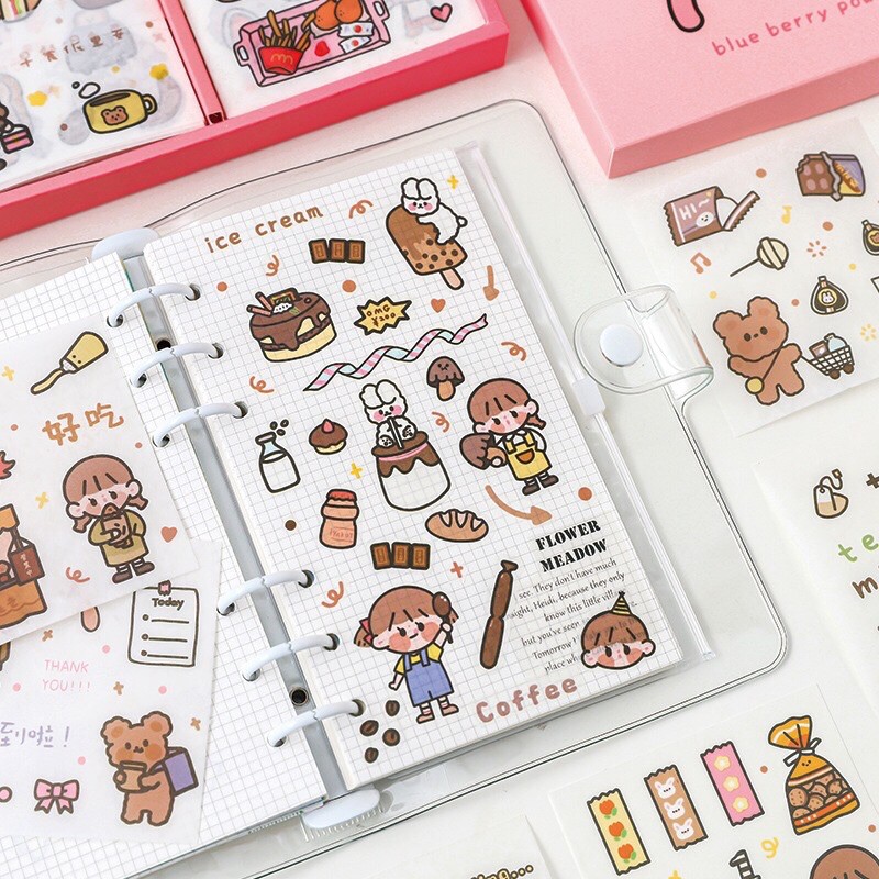 Set 6 Tấm Sticker - Washi Dễ Thương