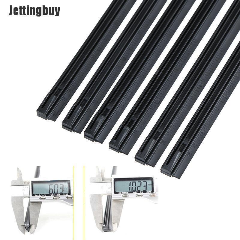 Jettingbuy 2Pcs Car soft rubber bone windshield wiper blade refill strips 6mm 14-22'' A4