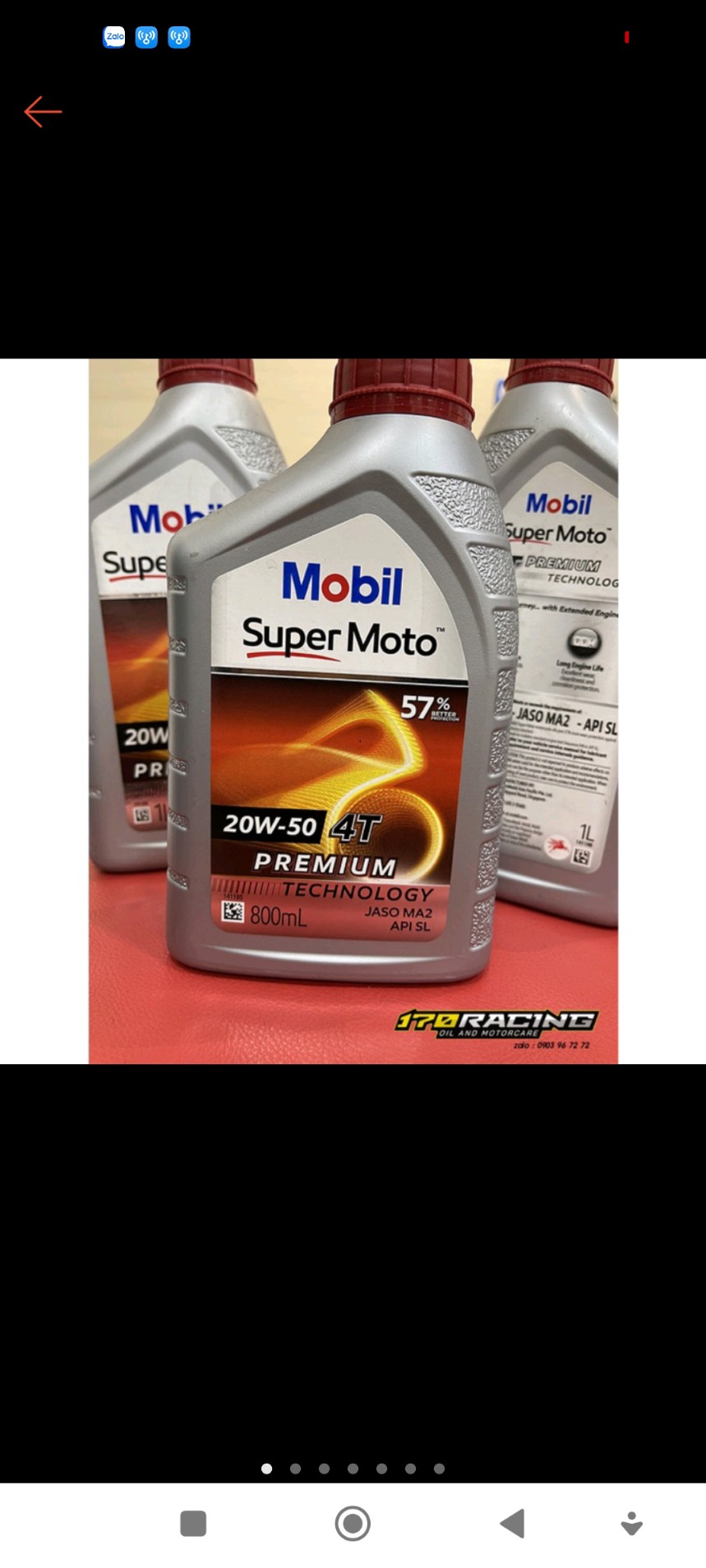 Nhớt mobil supeer Moto 20w50 4AT dung tích 0.8ml
